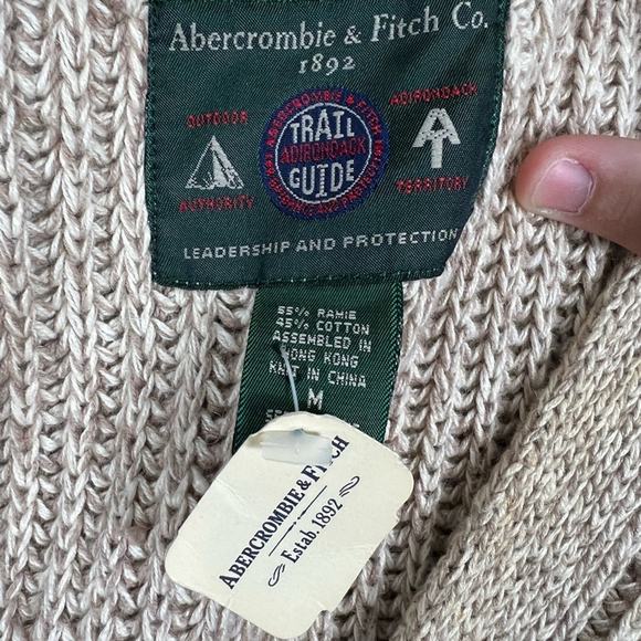 NWT Vintage Abercrombie and finch grandpa button up Tan sweater vest - Picture 3 of 12